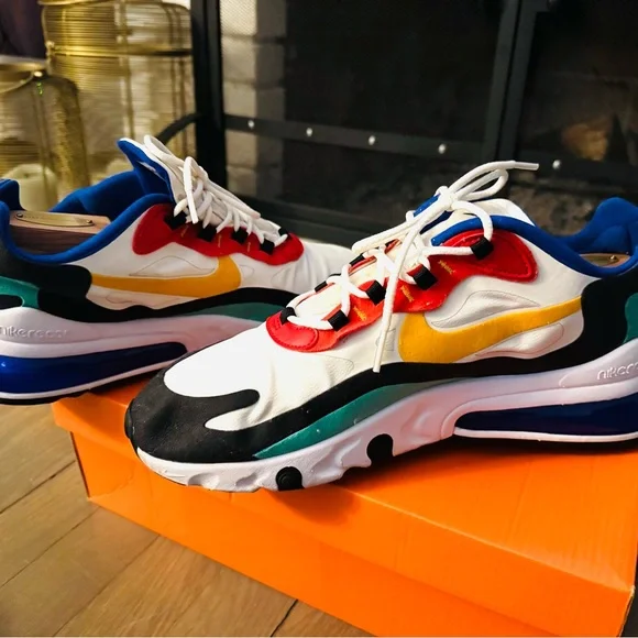 Men’s Nike White, Red, Yellow, and Blue Sneakers - Picture 4 of 8